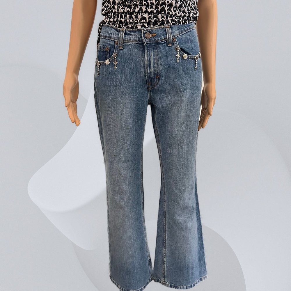 Women Jordache Jeans Size 7/8 OOAK with embellishments